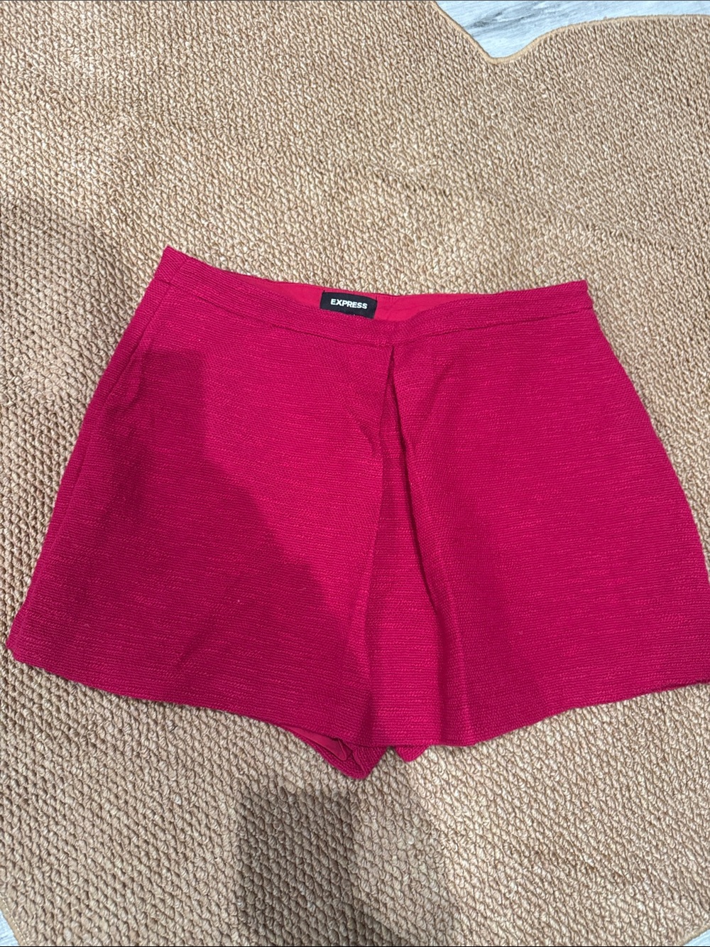 Express Fuchsia High-Waist Knit Shorts